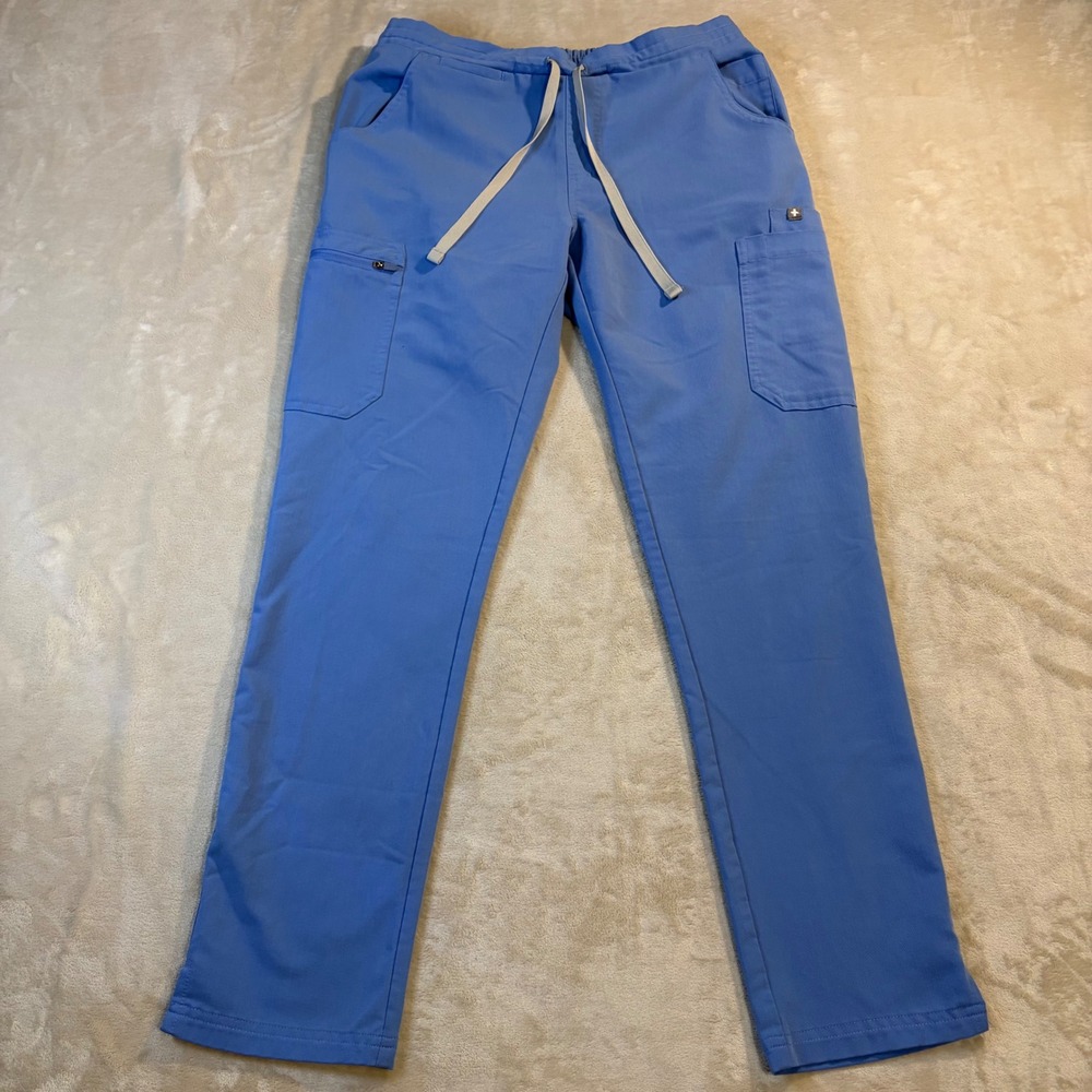 Figs Technical Collection Scrub Pants Women Small Ceil Blue Cargo TW2000B